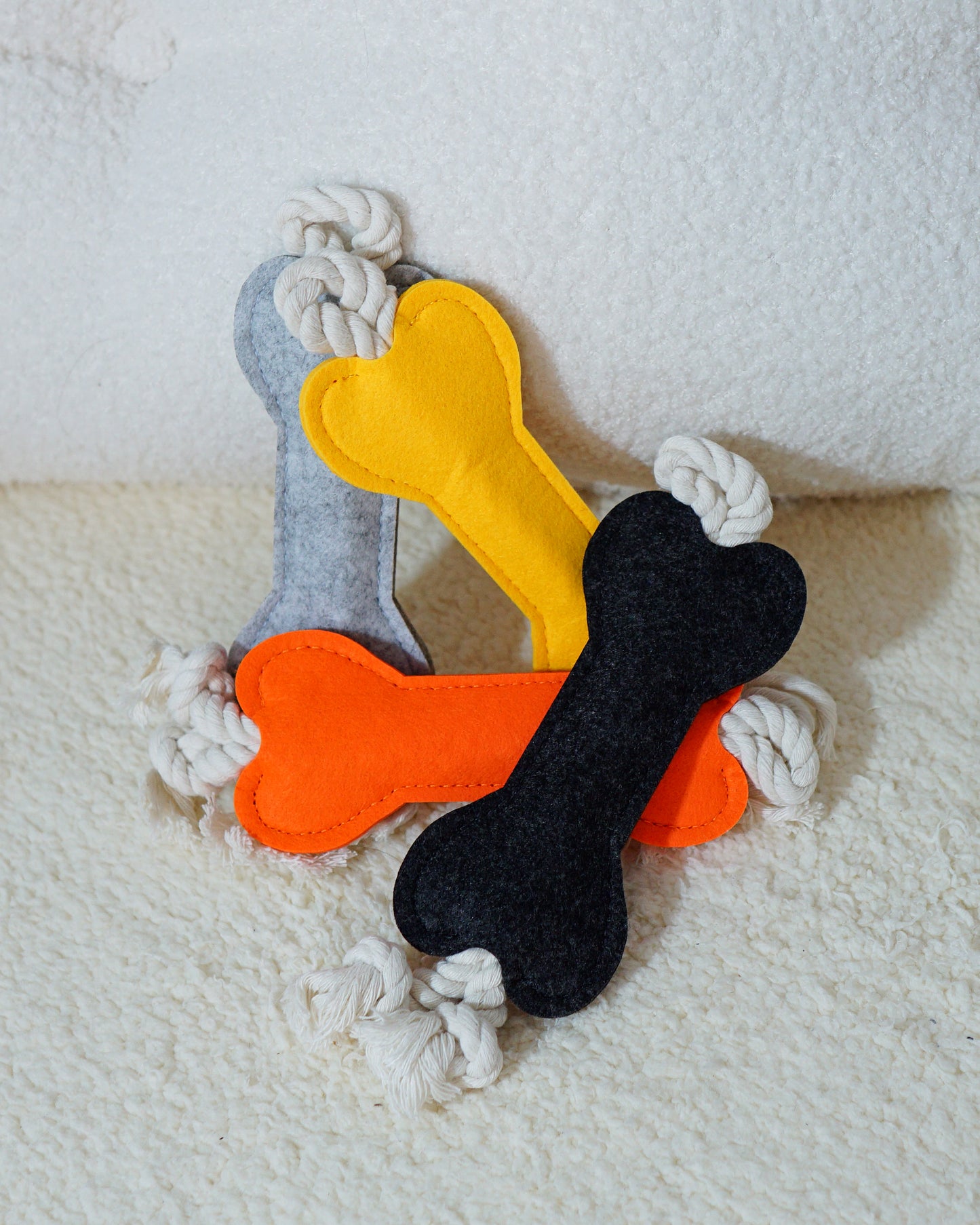 Orange Bone Rope Toy