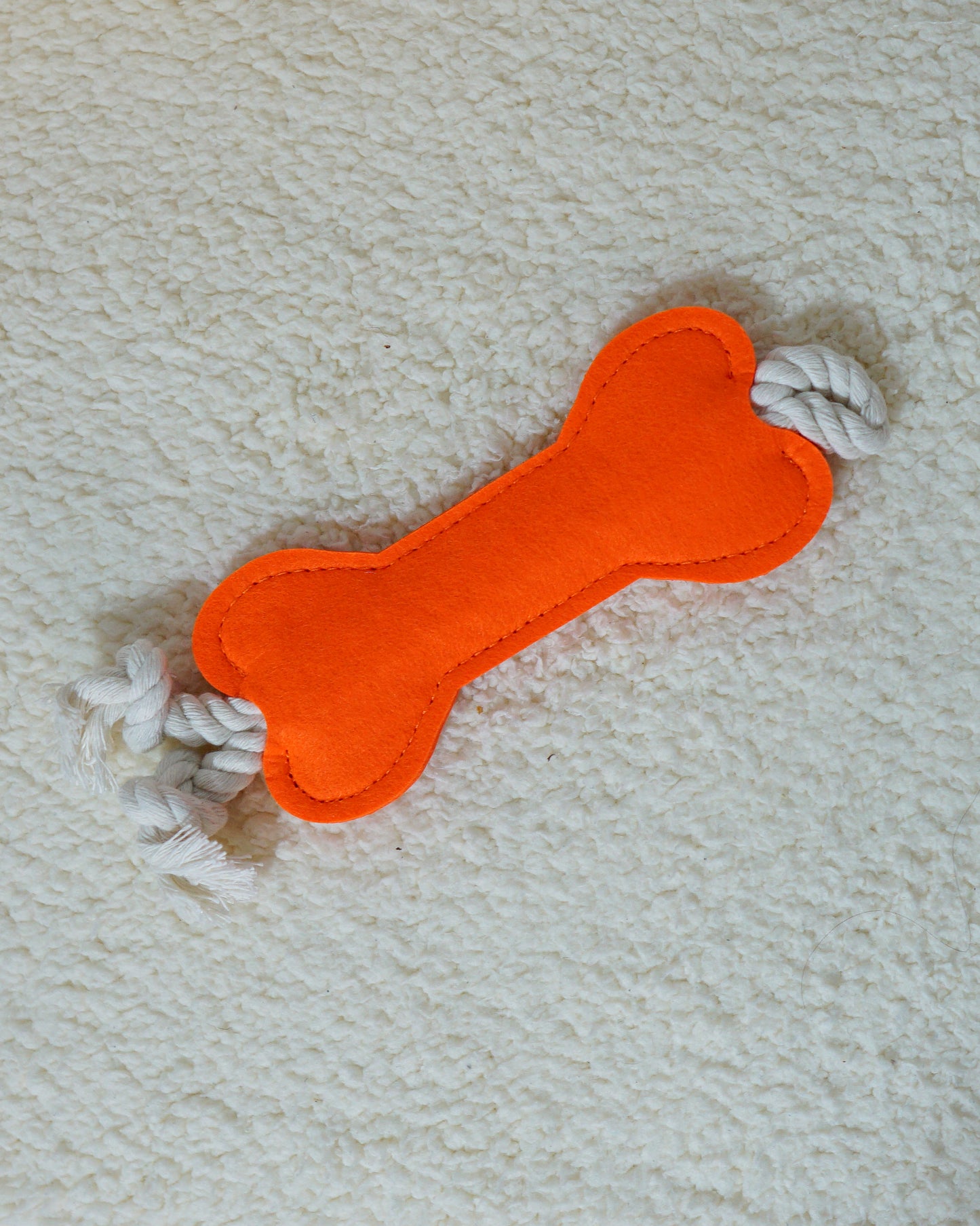 Orange Bone Rope Toy