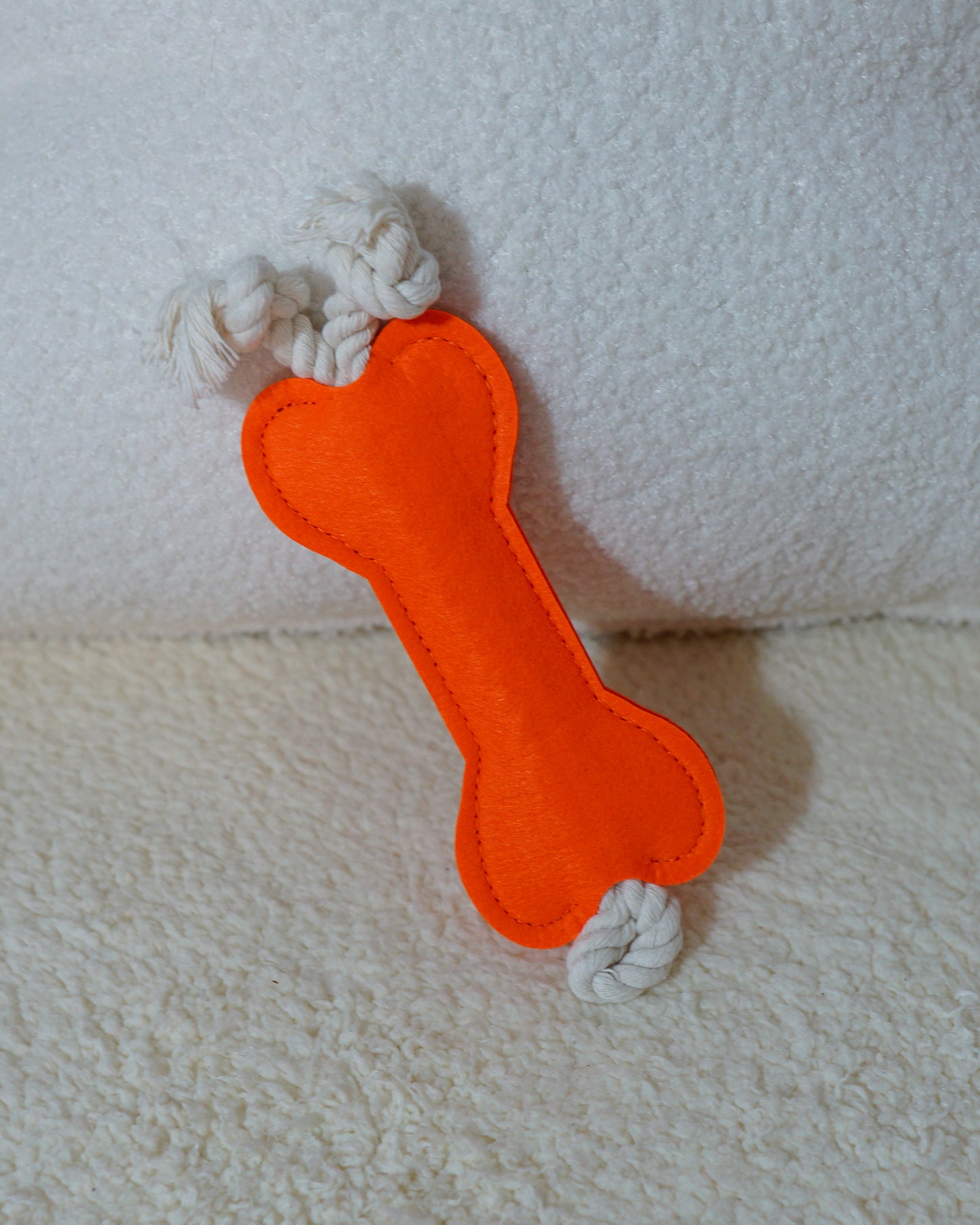 Orange Bone Rope Toy