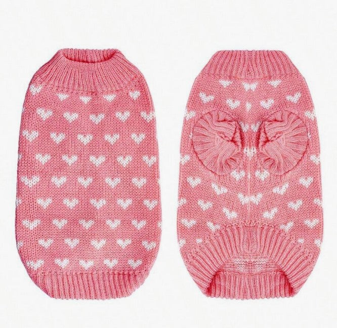 Pink & White Hearts Jumper